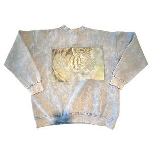 Vintage 90s Harlequin Large Tiger Print Sweatshirt Made In U.S.A.